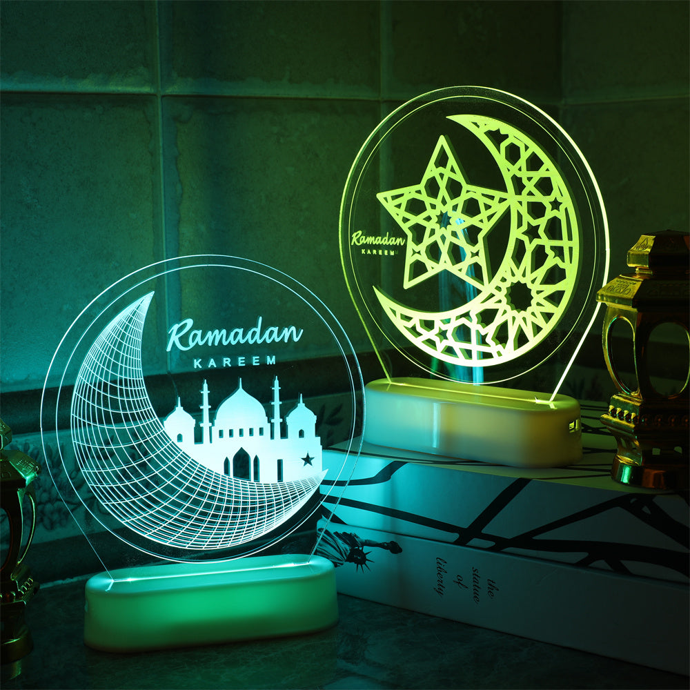 🌙 3D Ramadan LED Night Light – Elegant Decorative Lamp