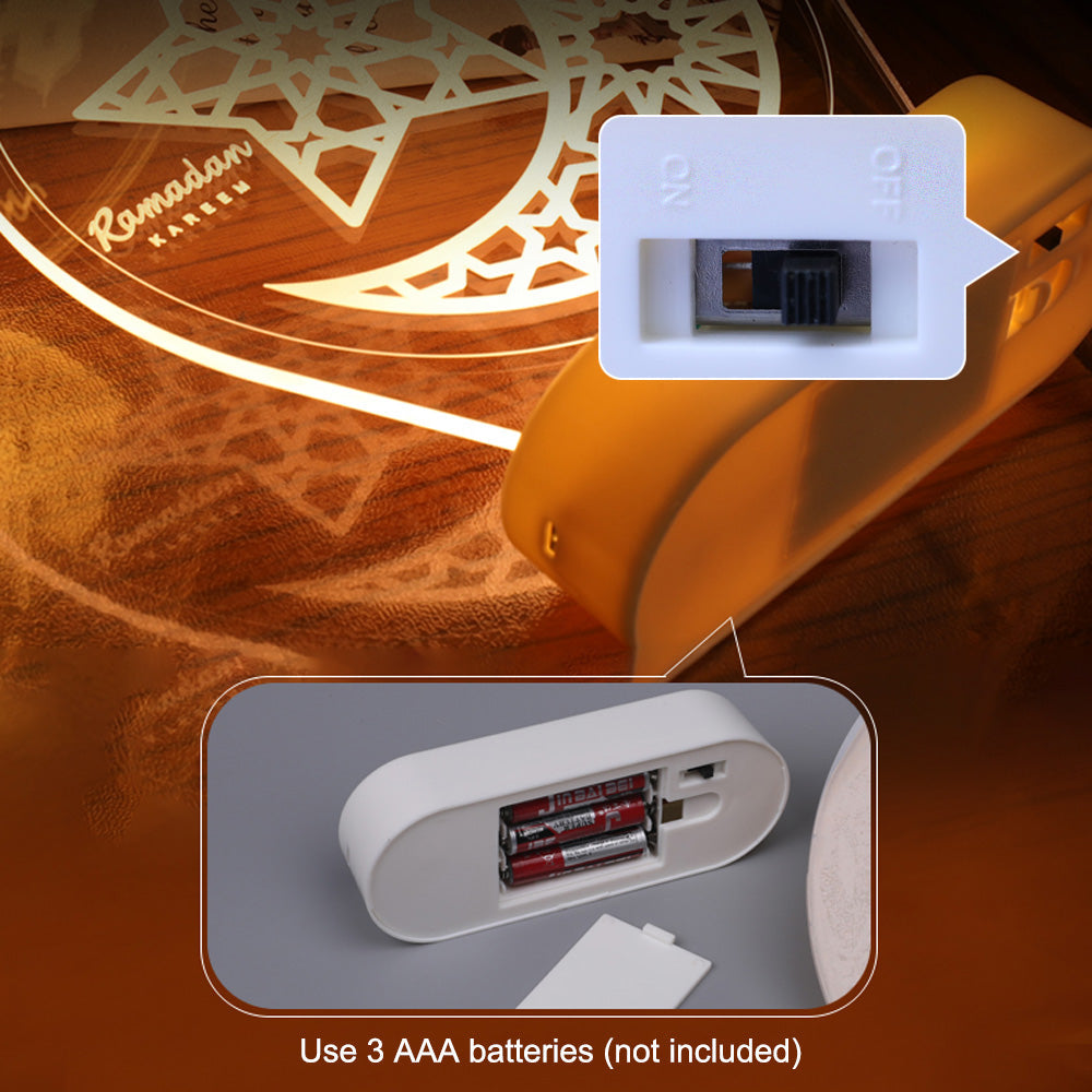 🌙 3D Ramadan LED Night Light – Elegant Decorative Lamp